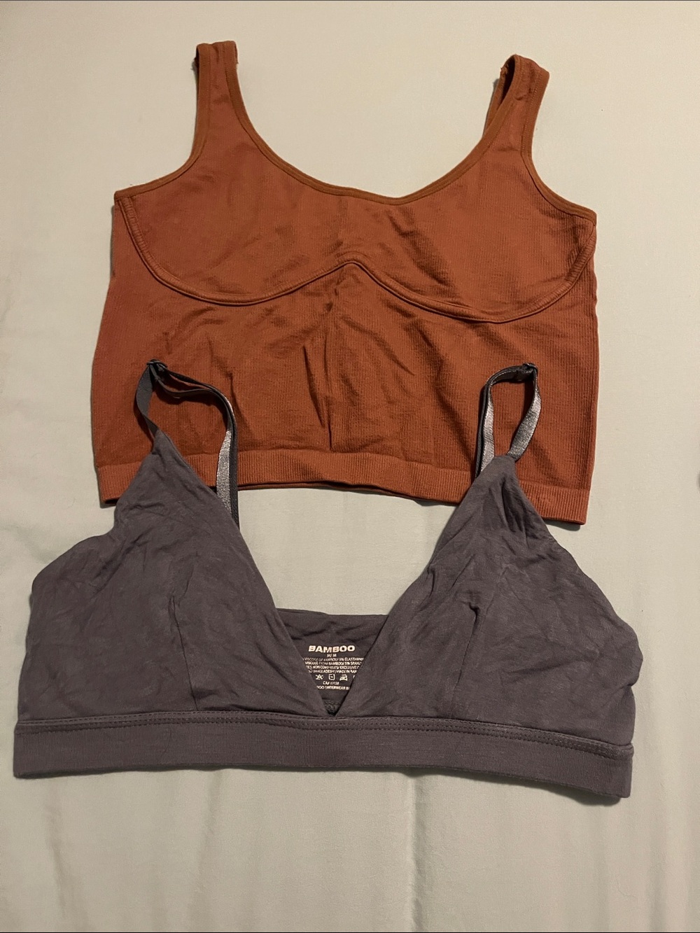 Bundle of Bamboo lounge bralette and ribbed cami